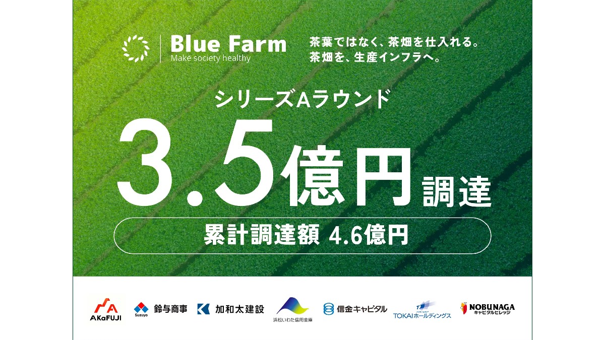 Blue Farm、シリーズAラウンドで3.5億円の資金調達を実施——茶畑を生産インフラ化する「MatchaaS」の海外展開を加速へ