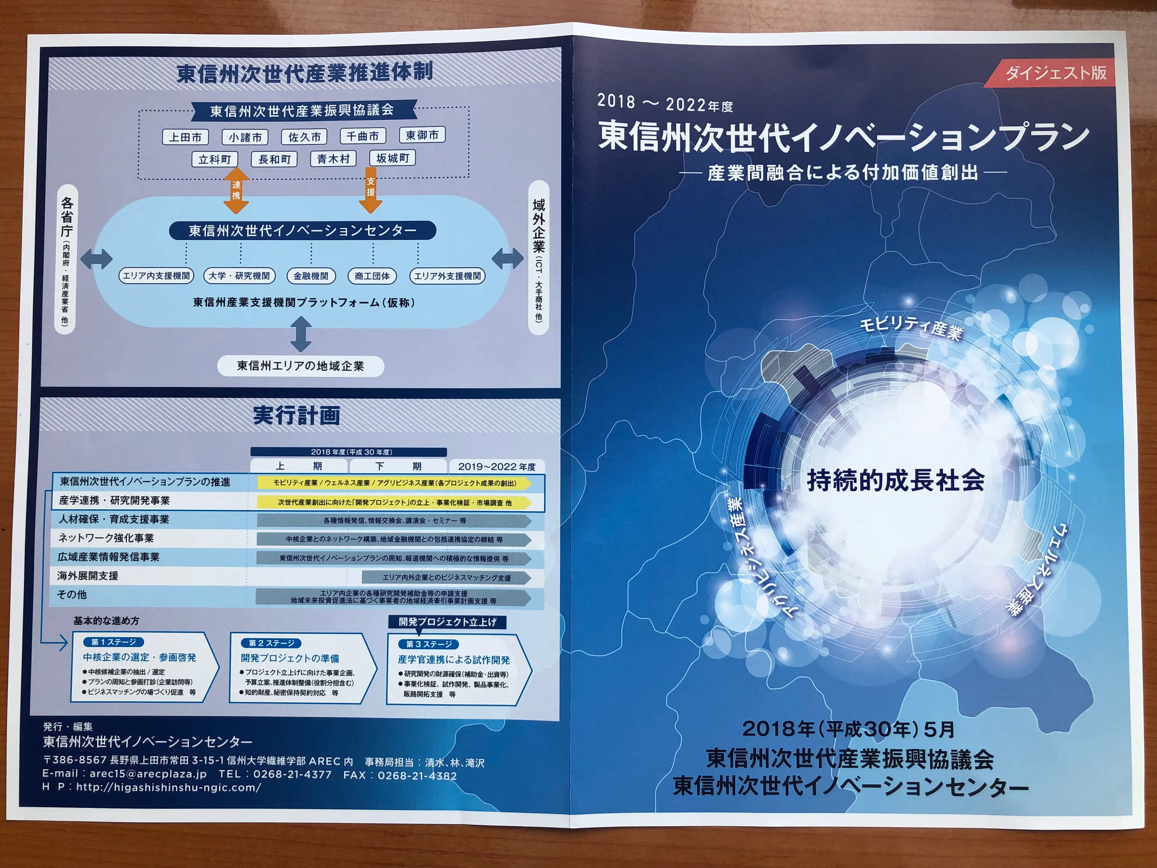 2018年5月：東信州次世代イノベーションプラン（ダイジェスト版）の作成支援