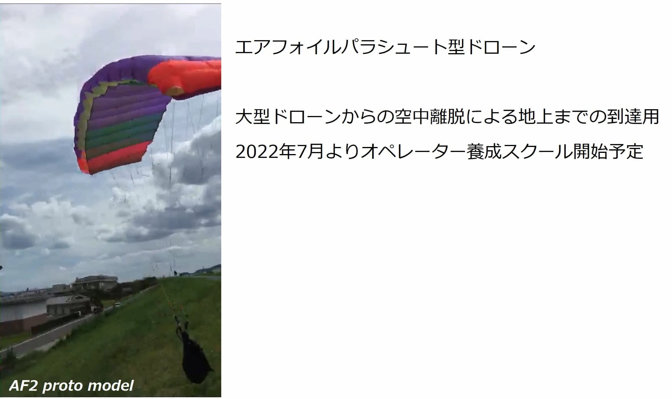 着陸専用パラシュートは旋回性能を有しており操縦が可能