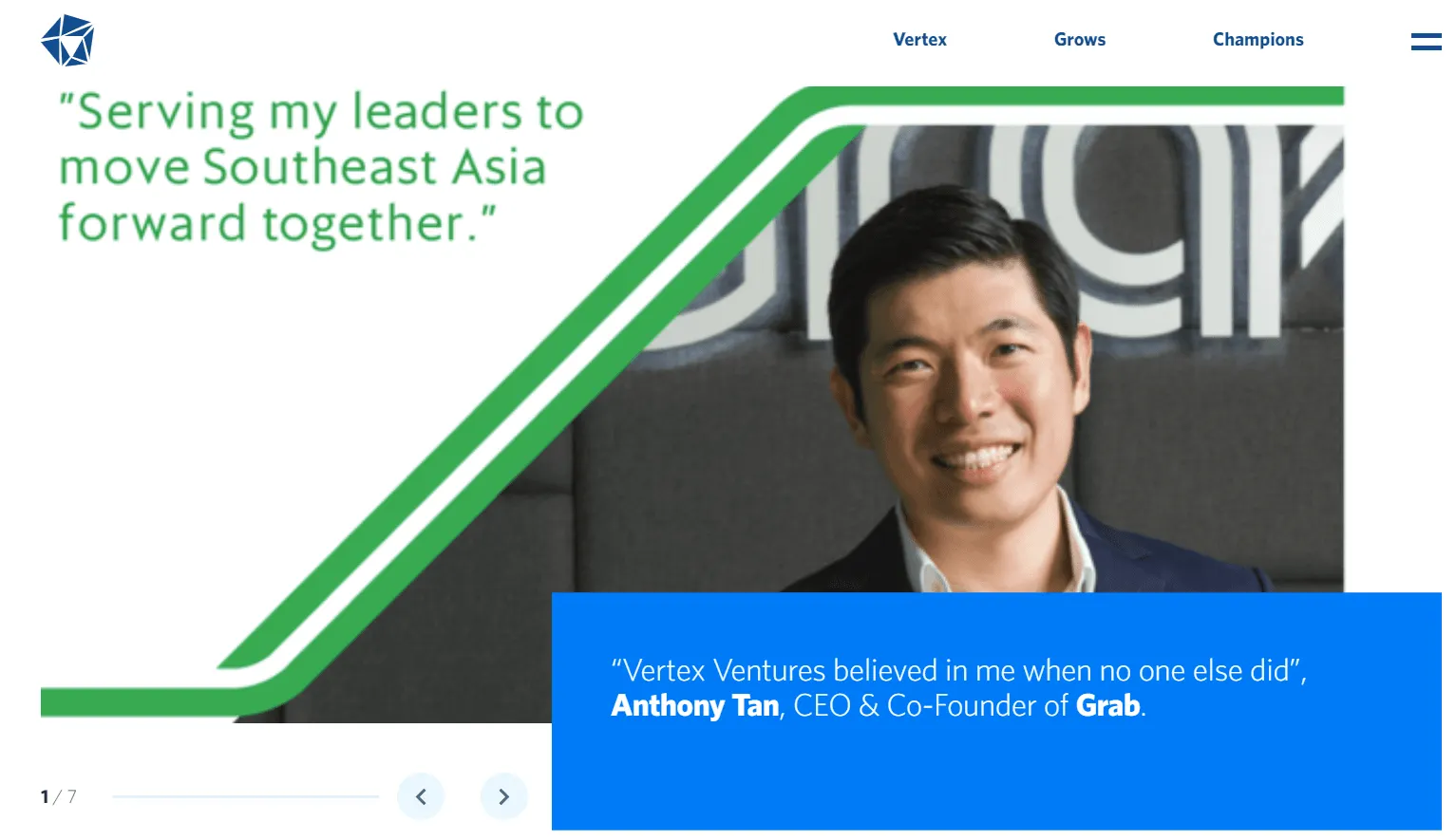 ライドシェアユニコーン企業Grabに世界で初めて投資を行った機関投資家として知られております
