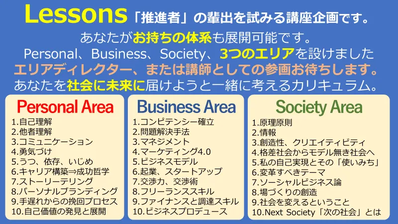 推進者の輩出を企むカリキュラムLessons組閣版