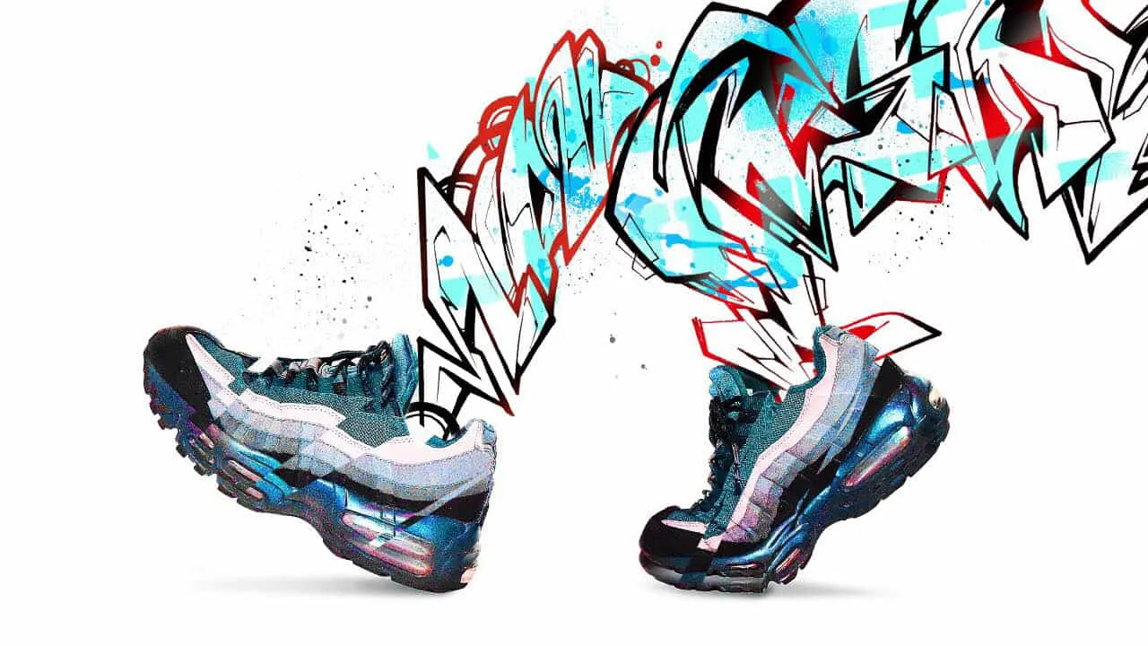 Adobeのコンテストで審査員賞を頂いた作品です。
今にも歩き出しそうな足の部分がグラフィティになっています。