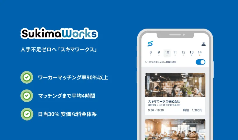 【単発バイトに特化した求人サイト】を運営いたしております。