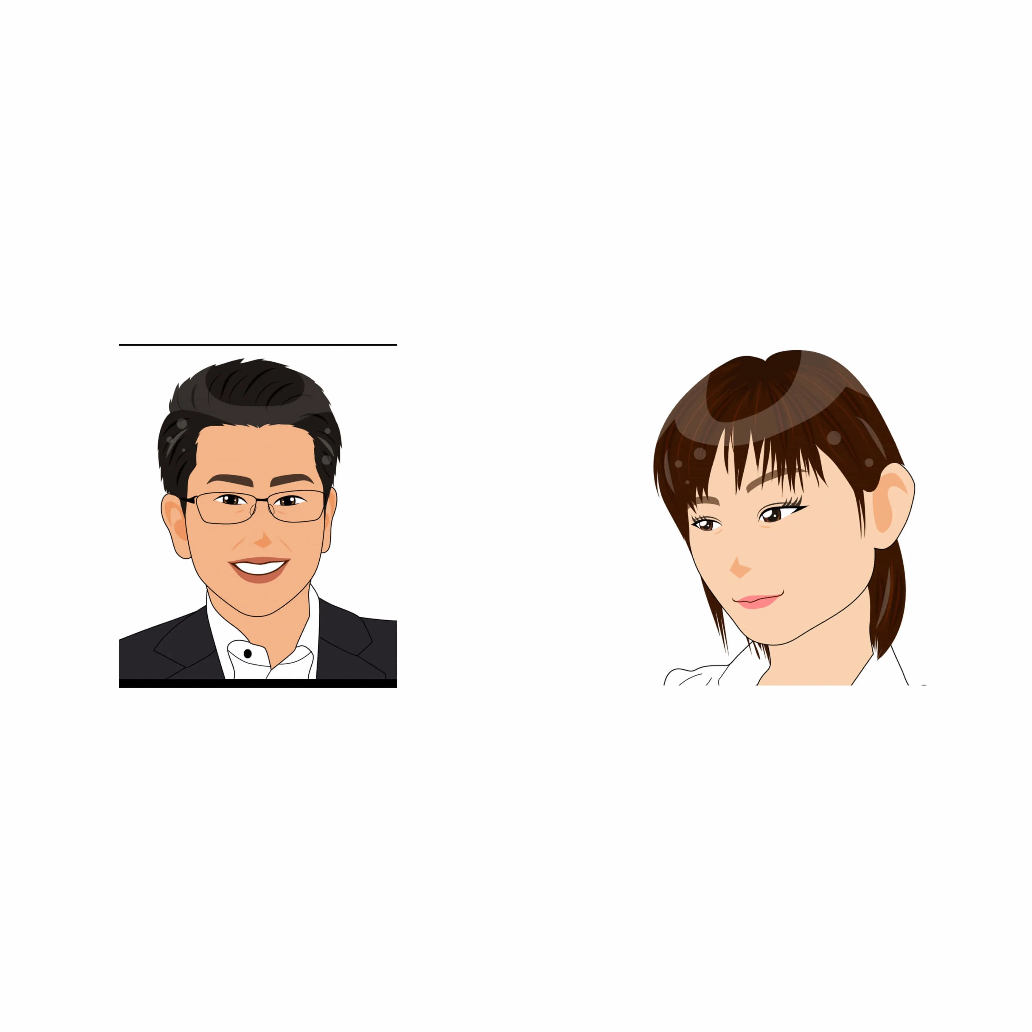 役員２名、顧問２名、従業員２名