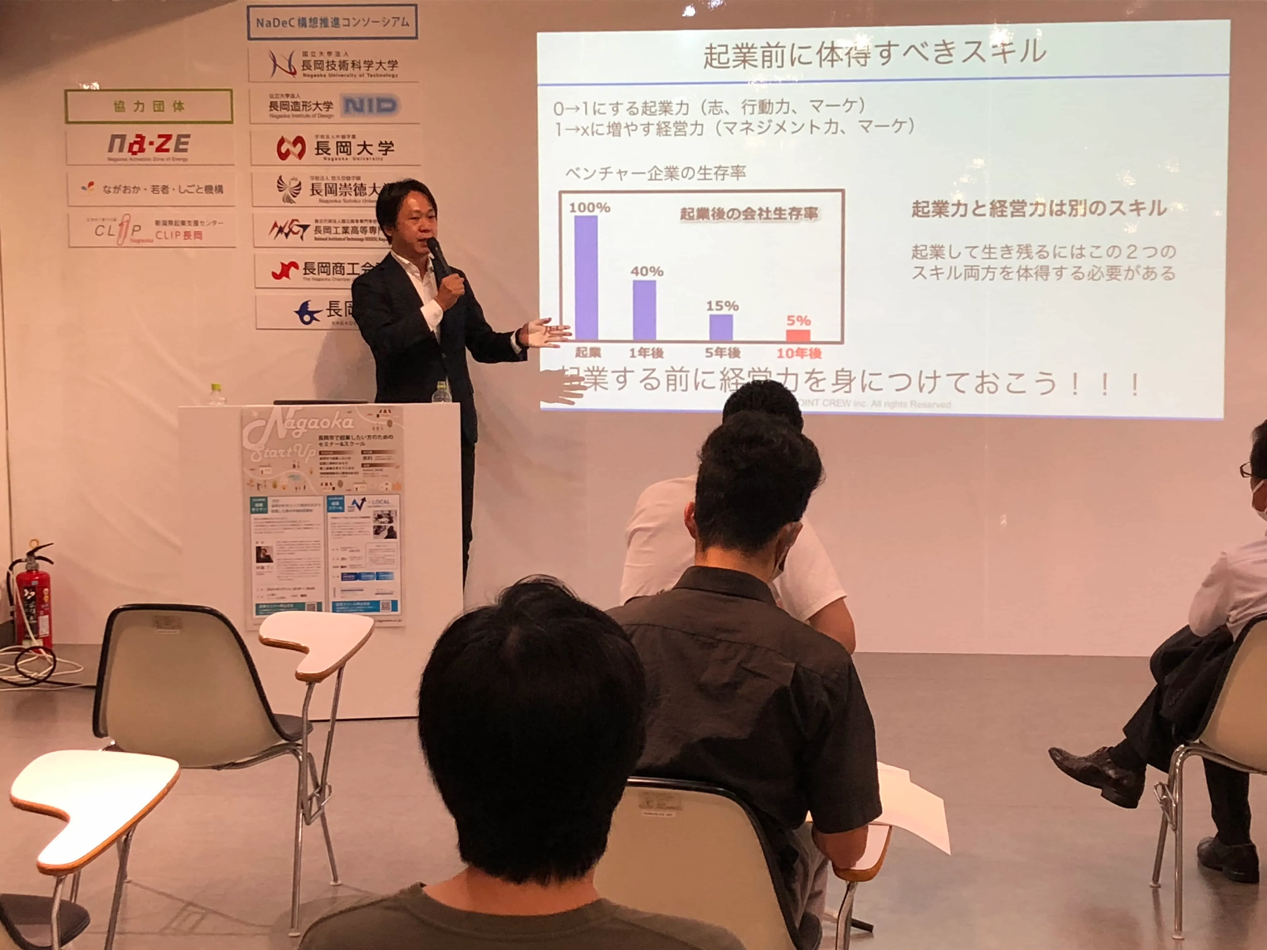 新潟市にある起業家育成コミュニティ「SN@P新潟」登壇の様子