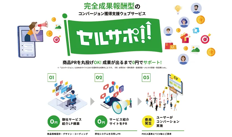 弊社にて制作したLPの【PR部分での協業ができる企業】、【弊社サービスの拡販協力をいただける企業】をお探ししております。