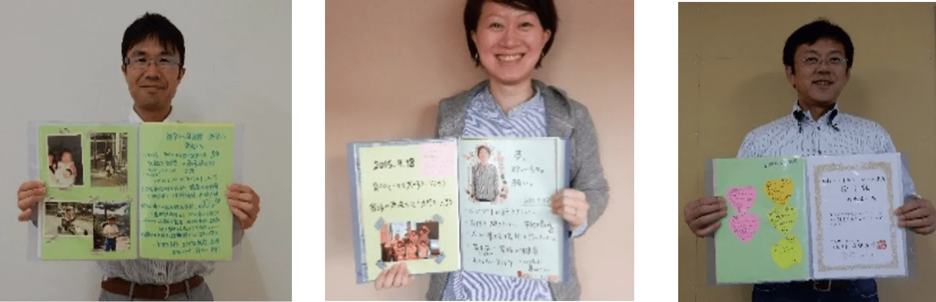 自分の宝物ファイルを持った大人の受講者の写真