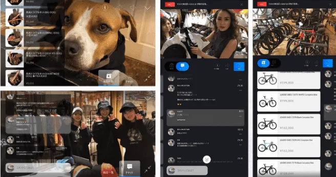 ONPAMALLのライブコマース配信の実際の画面です。
ライブ動画から他ページへ変遷すること無く、購入までシームレスにおこなえます。