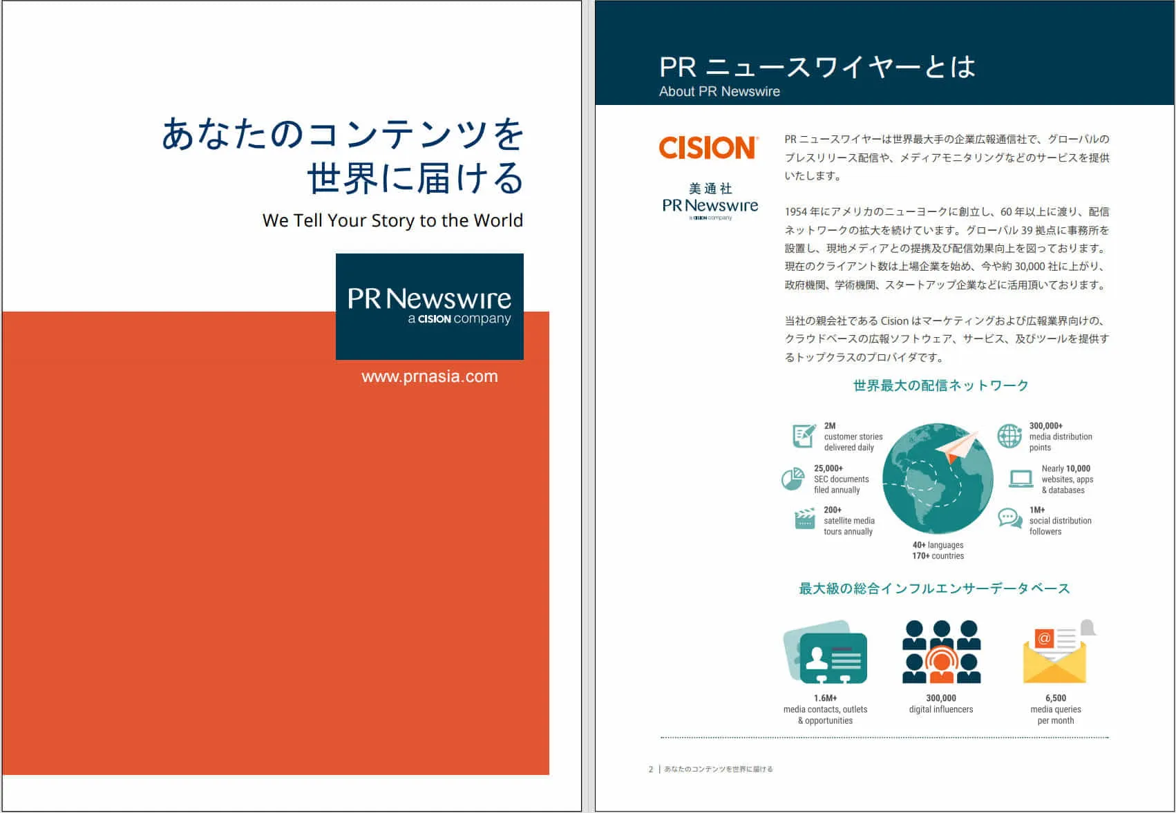 PR Newswireでは、「フォーチュン・グローバル500」を含むグローバル約75,000社以上の政府機関、研究機関、企業、団体の一次情報であるニュースリリースを掲載していただけるWEBサイト（メディアパートナー）を募集しています。最新情報が、御社運営サイトに読者を引き寄せます。
お問い合わせ先：
東京都千代田区大手町1-6-1 Cision Japan株式会社　
PR Newswire 担当： みよし りゅうせい
メールアドレス：ryusei.miyoshi@cision.com