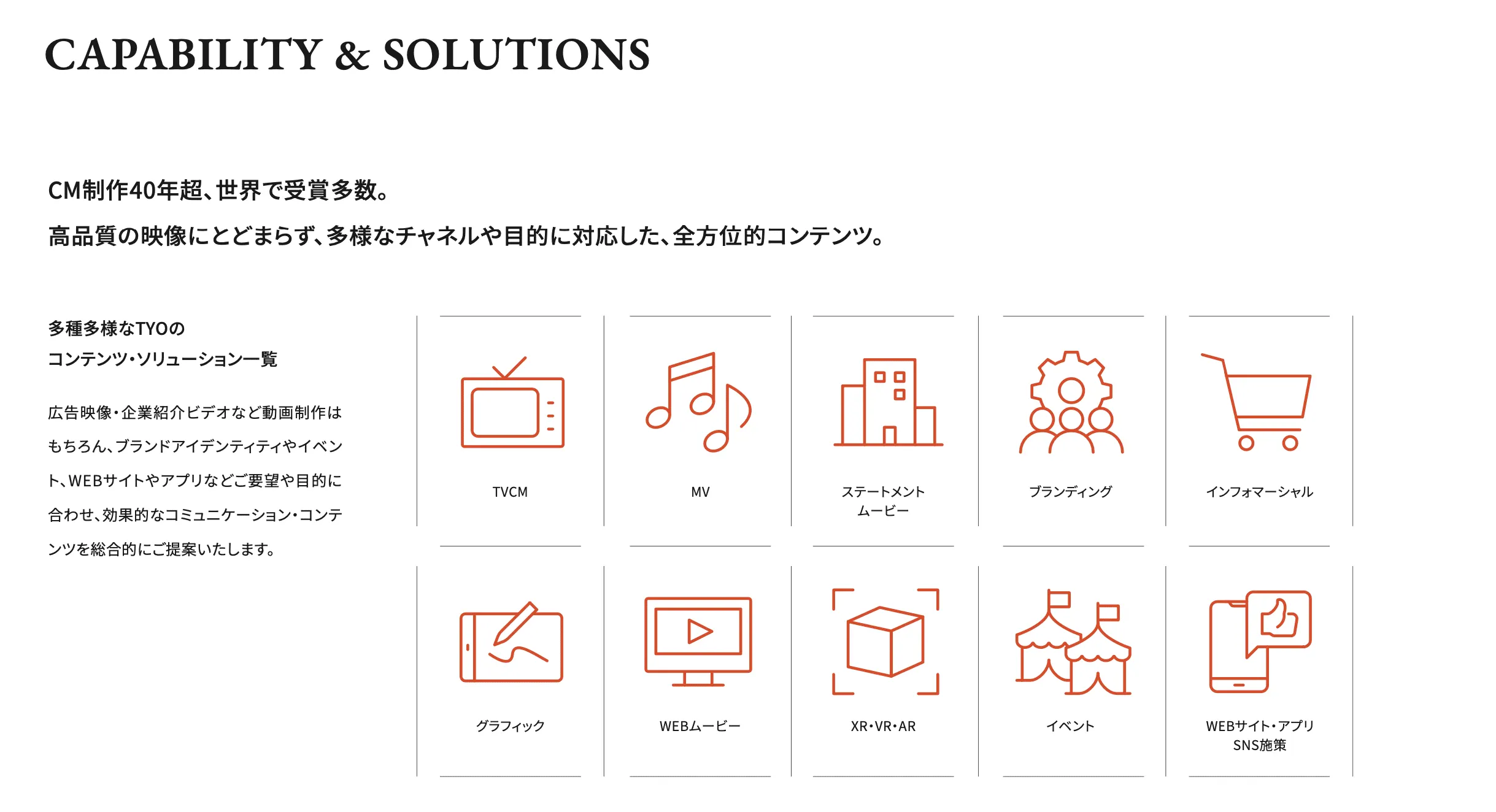 企業や地域の経営にクリエイティブの力を活用し様々な社会課題の解決を目指しましょう！
従来の広告制作とは全く異なる新規事業創出に向けたパートナーを求めています。
