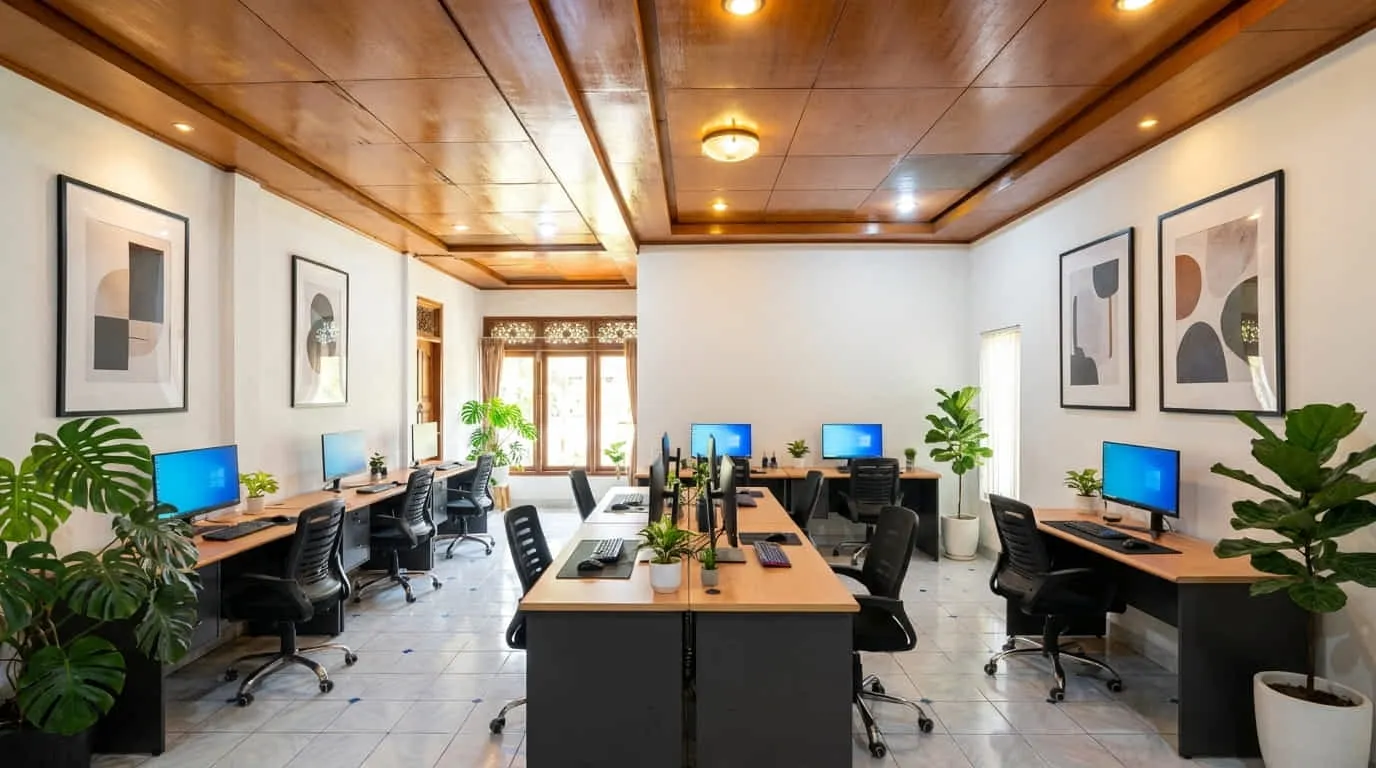 コスト優位性とグローバルな最新技術を融合させたハイブリッド体制。優秀な若手IT人材の確保と定着率を維持し、低コストかつ高品質な開発を実現しています。