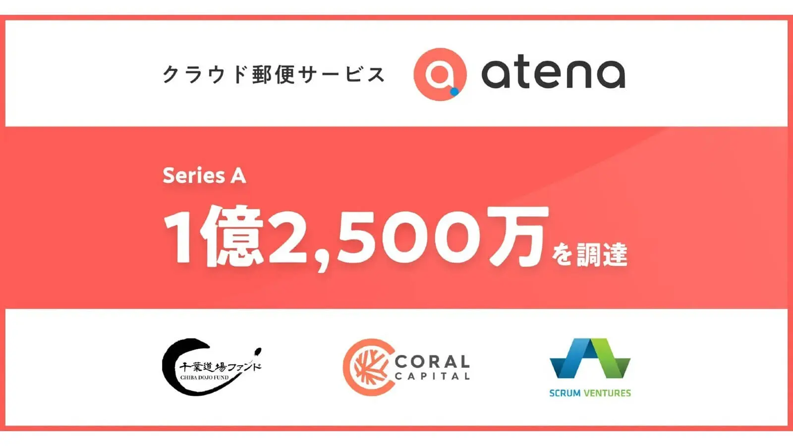 クラウド郵便サービス「atena」、シリーズAラウンドで1億2,500万円の資金調達を実施