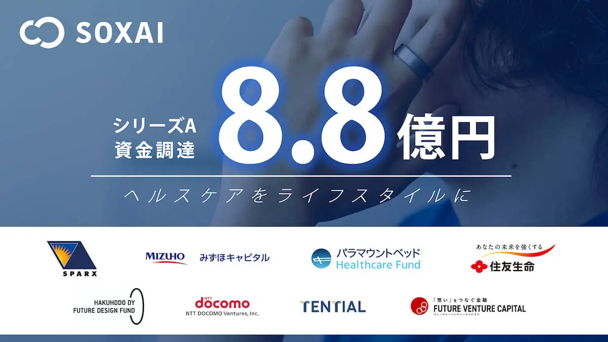 健康管理用スマートリングを開発するSOXAI、シリーズAラウンドで総額8.8億円の資金調達を実施
