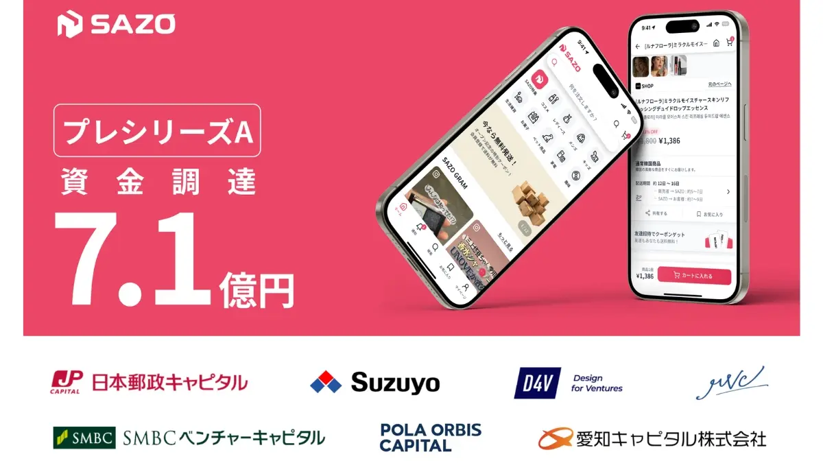 越境ECスタートアップのSAZO、プレシリーズAで総額7.1億円の資金調達を実施