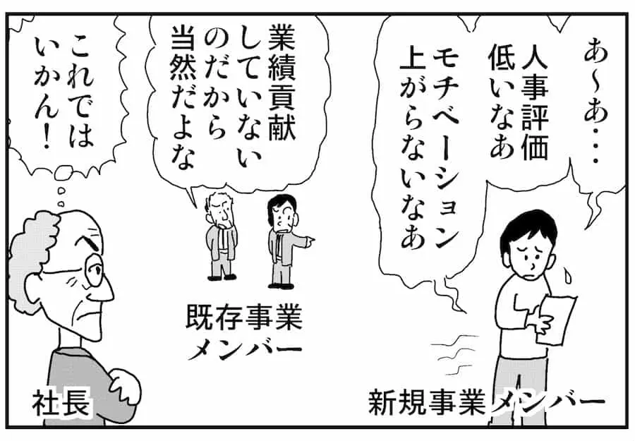 【連載／4コマ漫画コラム（36）】 新規事業担当者の評価