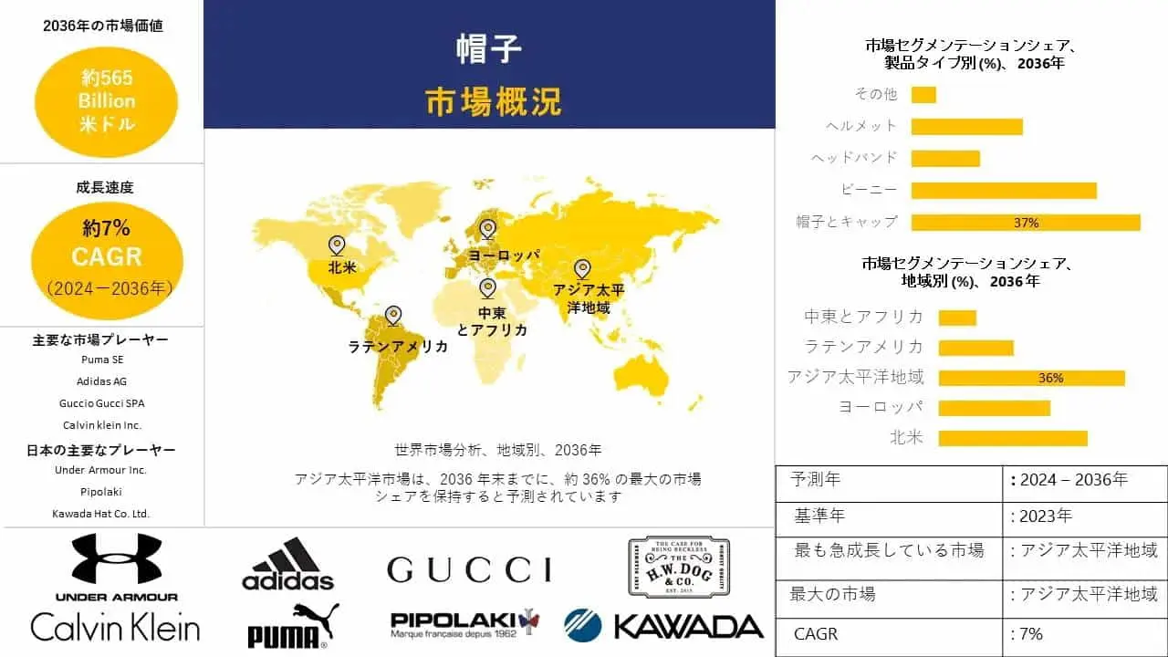 帽子産業動向、洞察、分析概要-2024-2036年予測