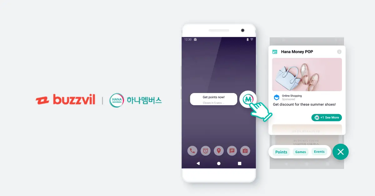 韓国の大手銀行、「HANAメンバーズ」会員向けアプリにバズヴィル が提供する新たなリワード広告「BuzzAd Pop」を追加