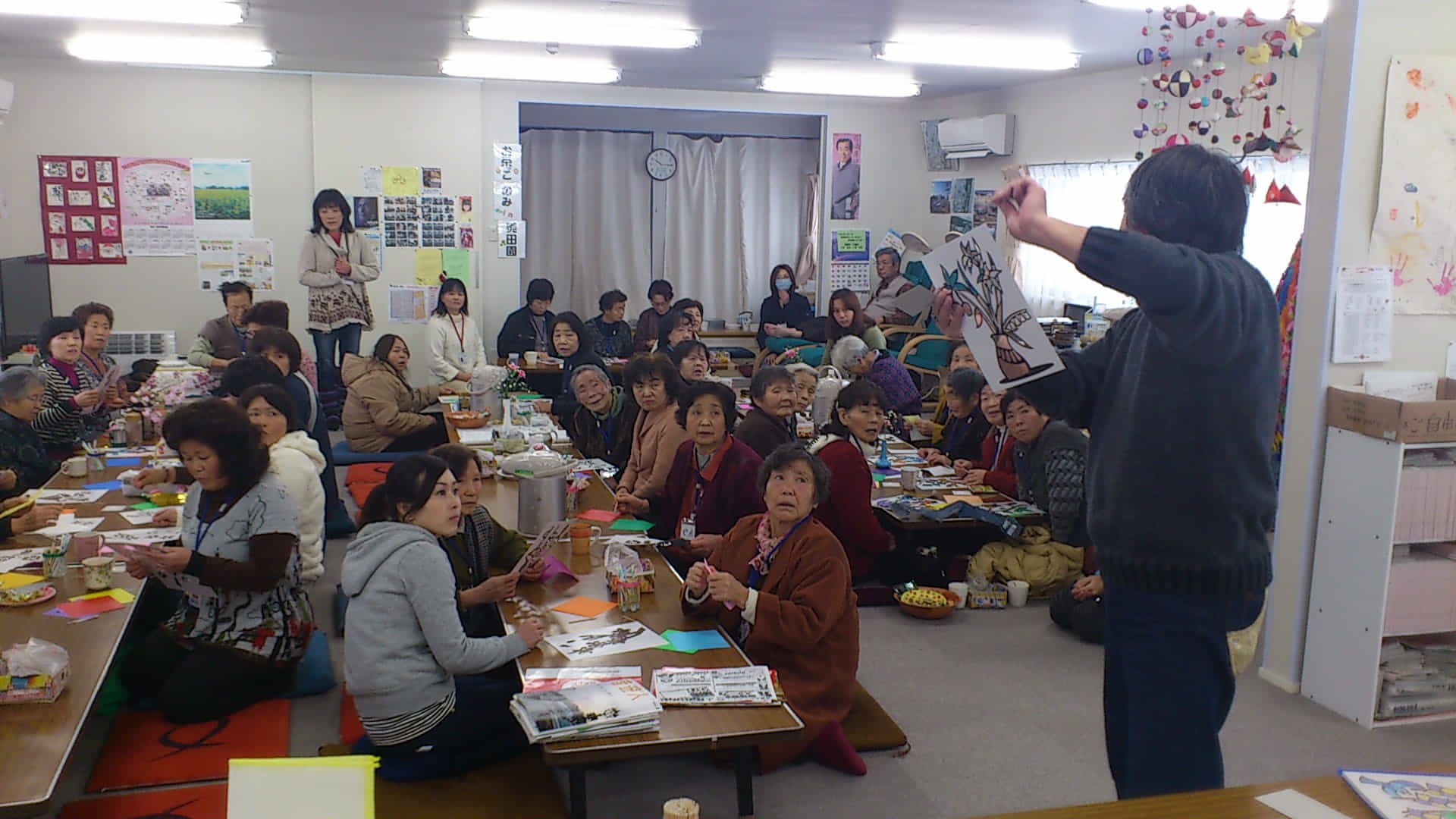 2012年1月 宮城県名取市閖上地区の仮設住宅でのイベント風景