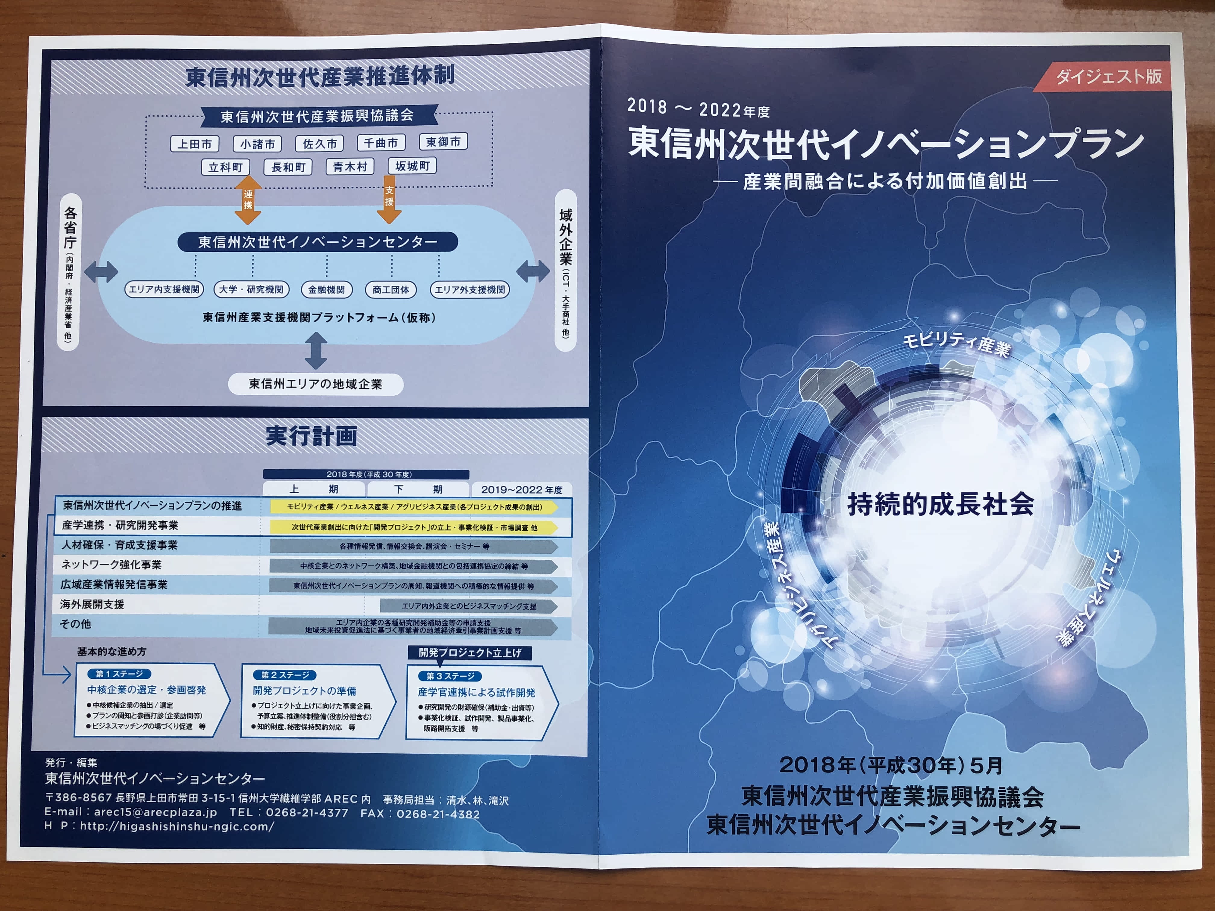 2018年5月：東信州次世代イノベーションプラン（ダイジェスト版）の作成支援