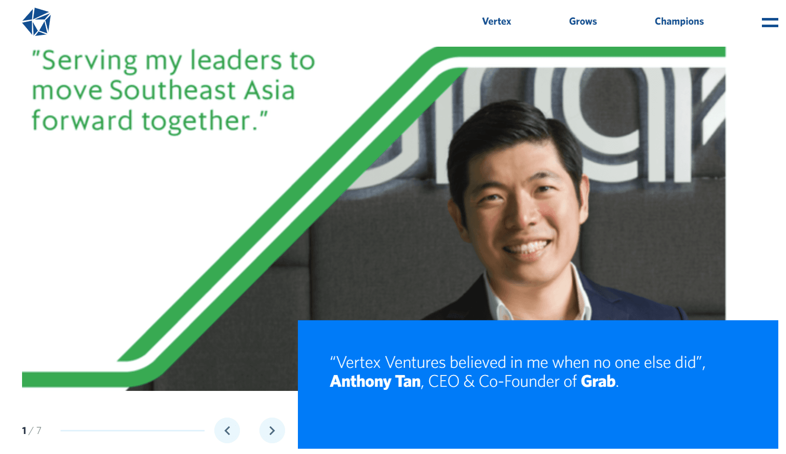 ライドシェアユニコーン企業Grabに世界で初めて投資を行った機関投資家として知られております