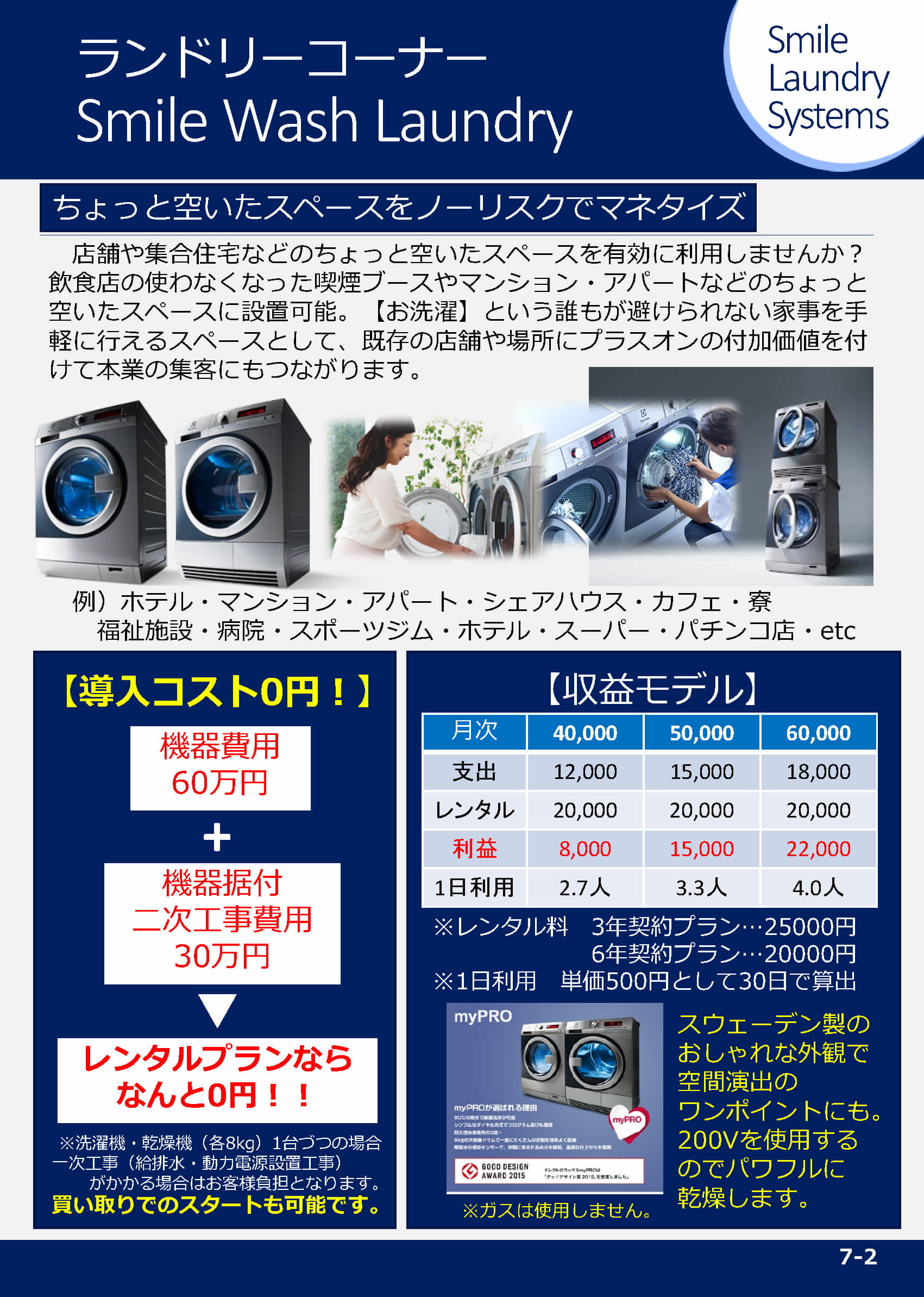 イニシャル0円で始めるランドリーブース
