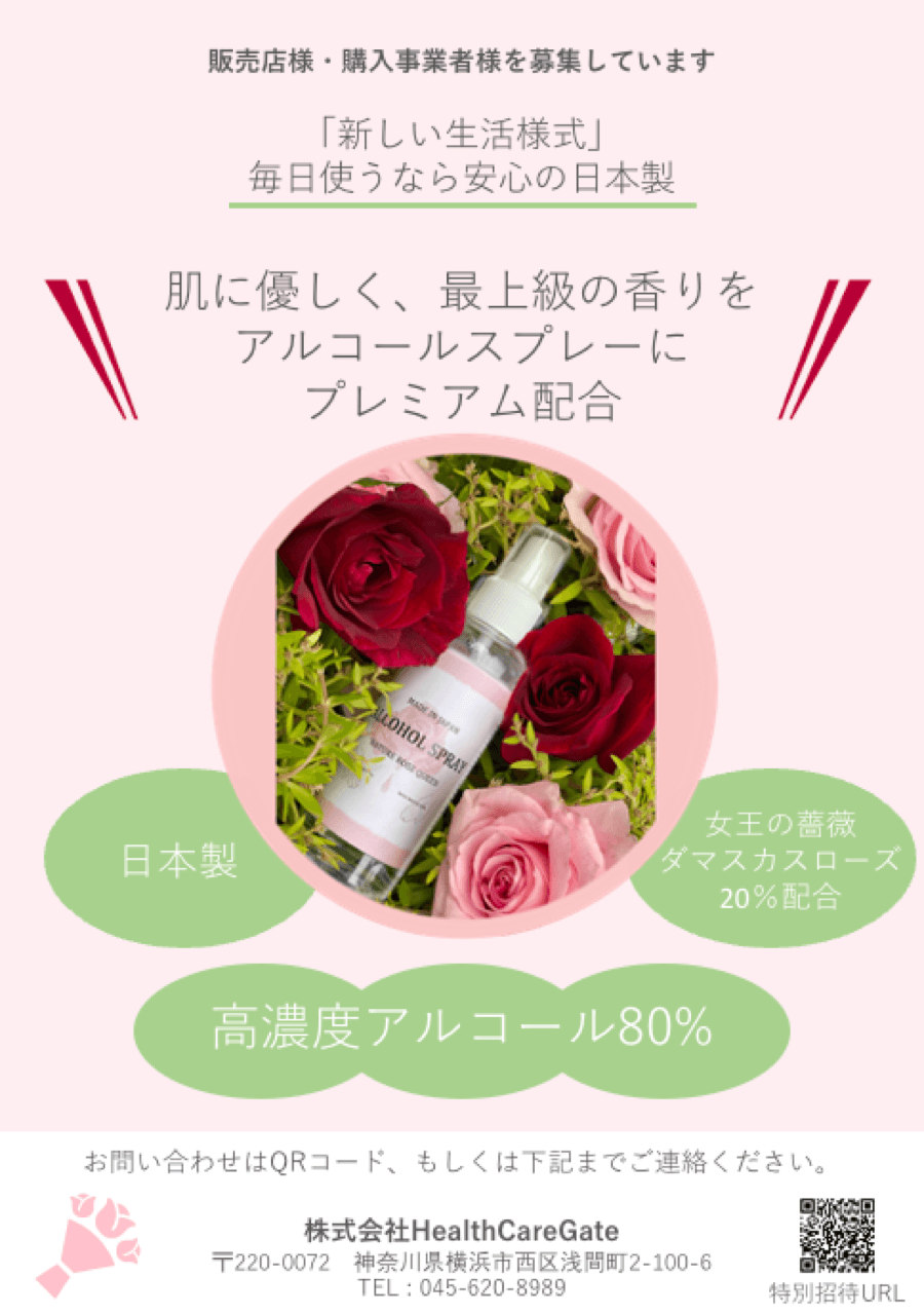 2020年現在アルコール消毒スプレー販売開始