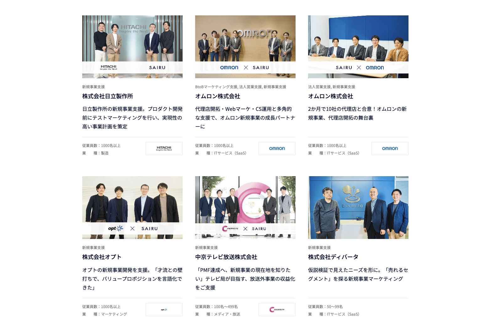 オープンイノベーション、新規事業推進、PoCなどの実績一覧