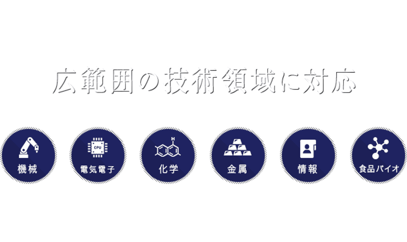 広範囲の技術領域に対応